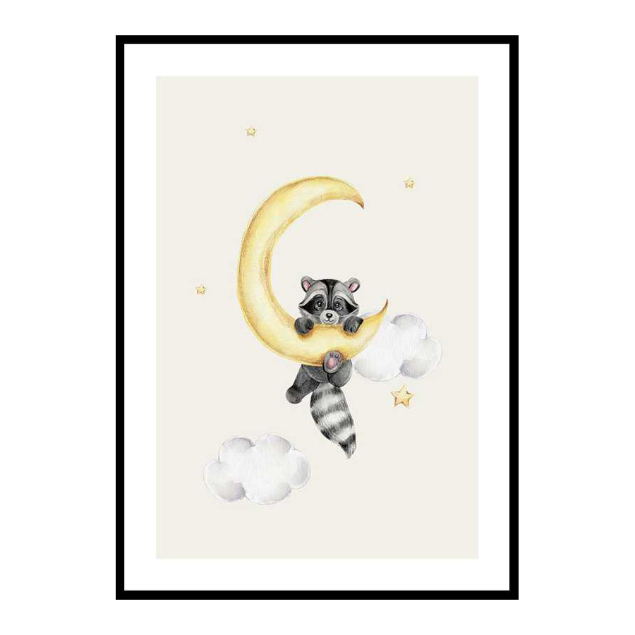 Poster Gallerix Raccoon And Moon