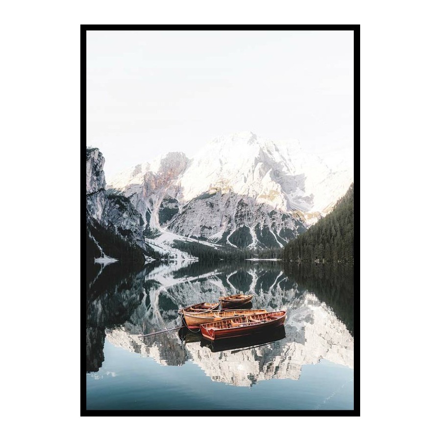 Poster Gallerix Rowing Boats In Lake Braies