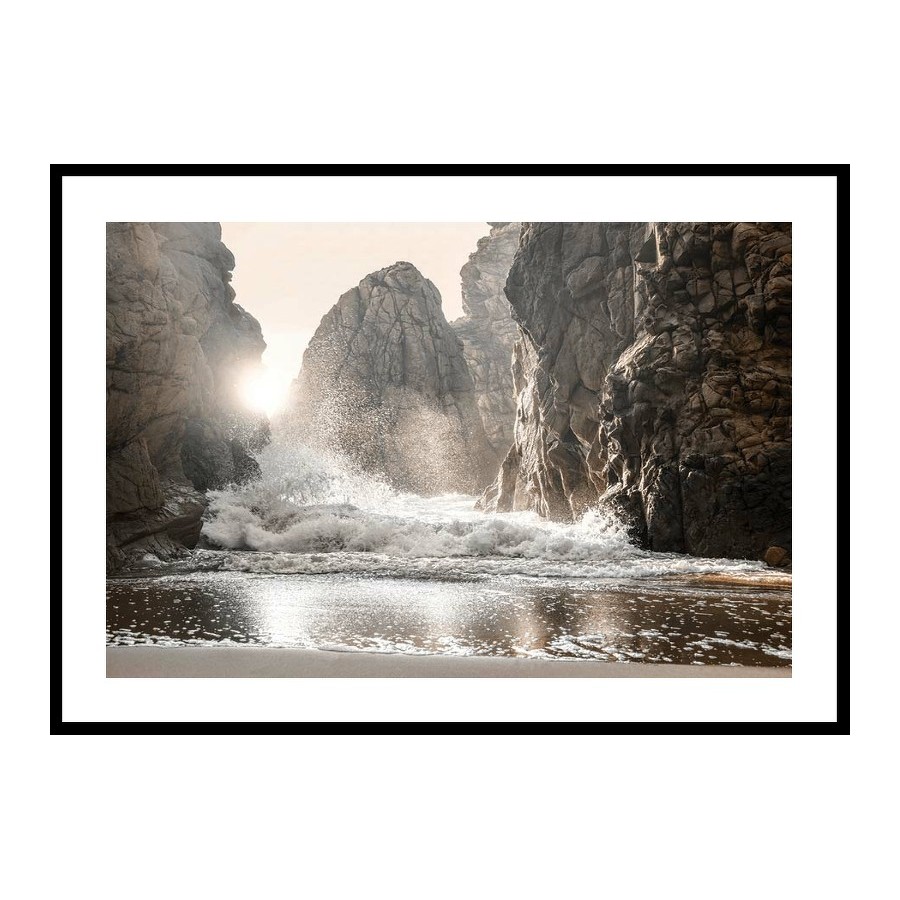 Poster Gallerix Waves Between Rocks