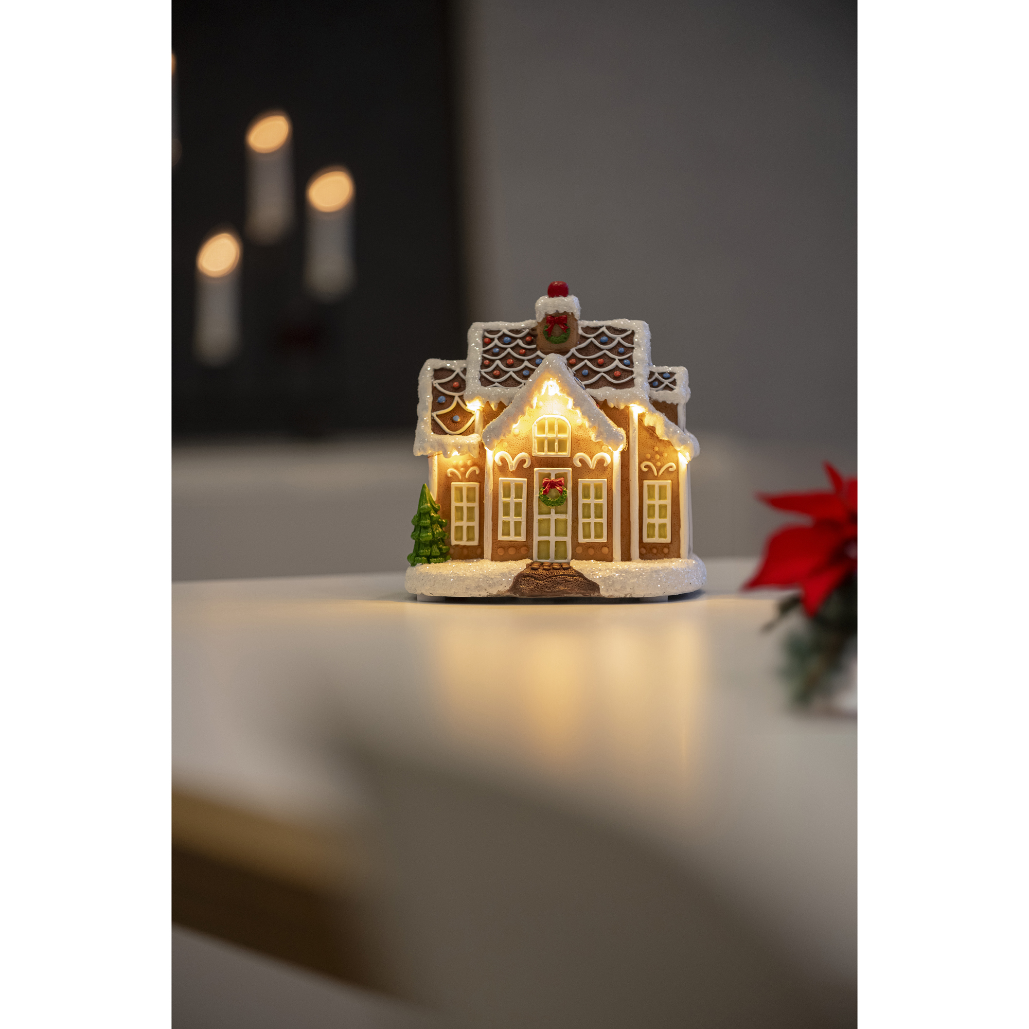 Juldekoration Gnosjö Konstsmide Pepparkakshus 16,5cm LED Inomhus