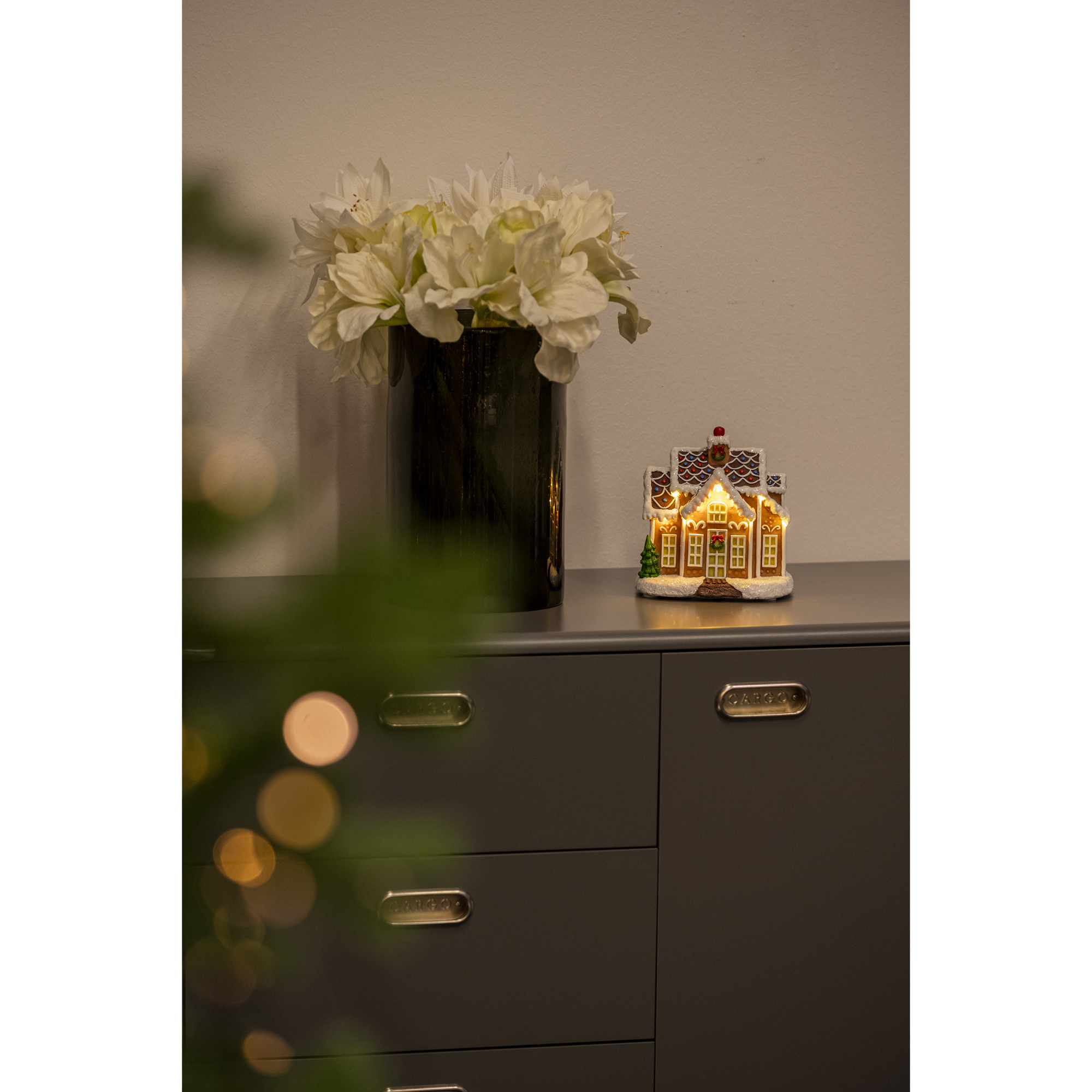 Juldekoration Gnosjö Konstsmide Pepparkakshus 16,5cm LED Inomhus
