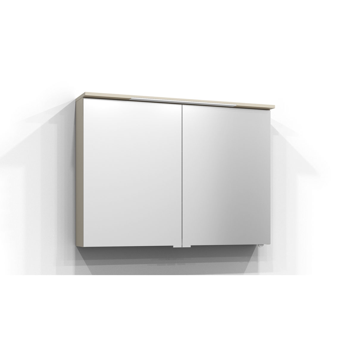 Spegelskåp Svedbergs Skuru Bredd: 101 cm, Sand, Med Tvättställsljus och Jordfelsbrytare, Med Eluttag