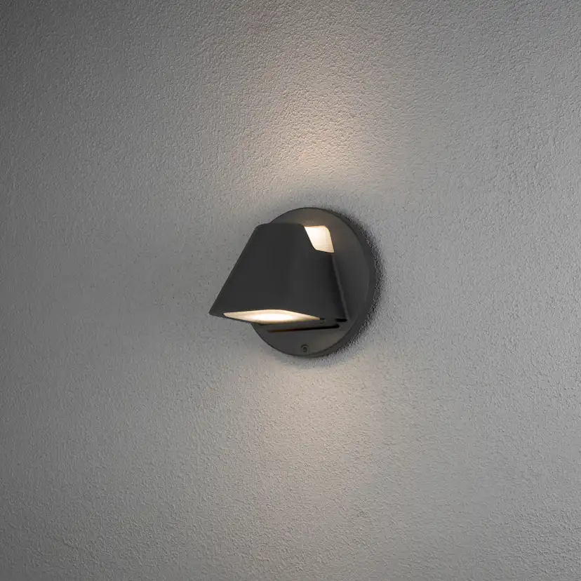Vägglykta Gnosjö Konstsmide Hild 2xGU10: Modern Utomhusbelysning Vägg, Svart Aluminium