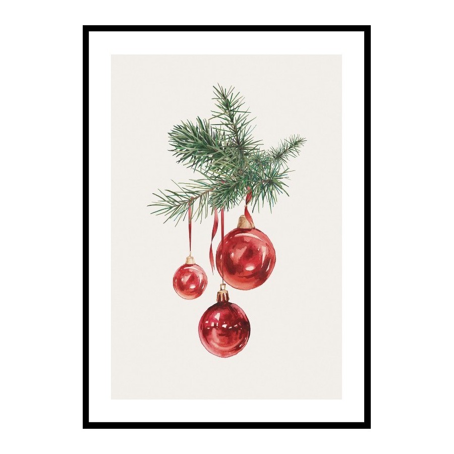 Poster Gallerix Watercolor Christmas Balls