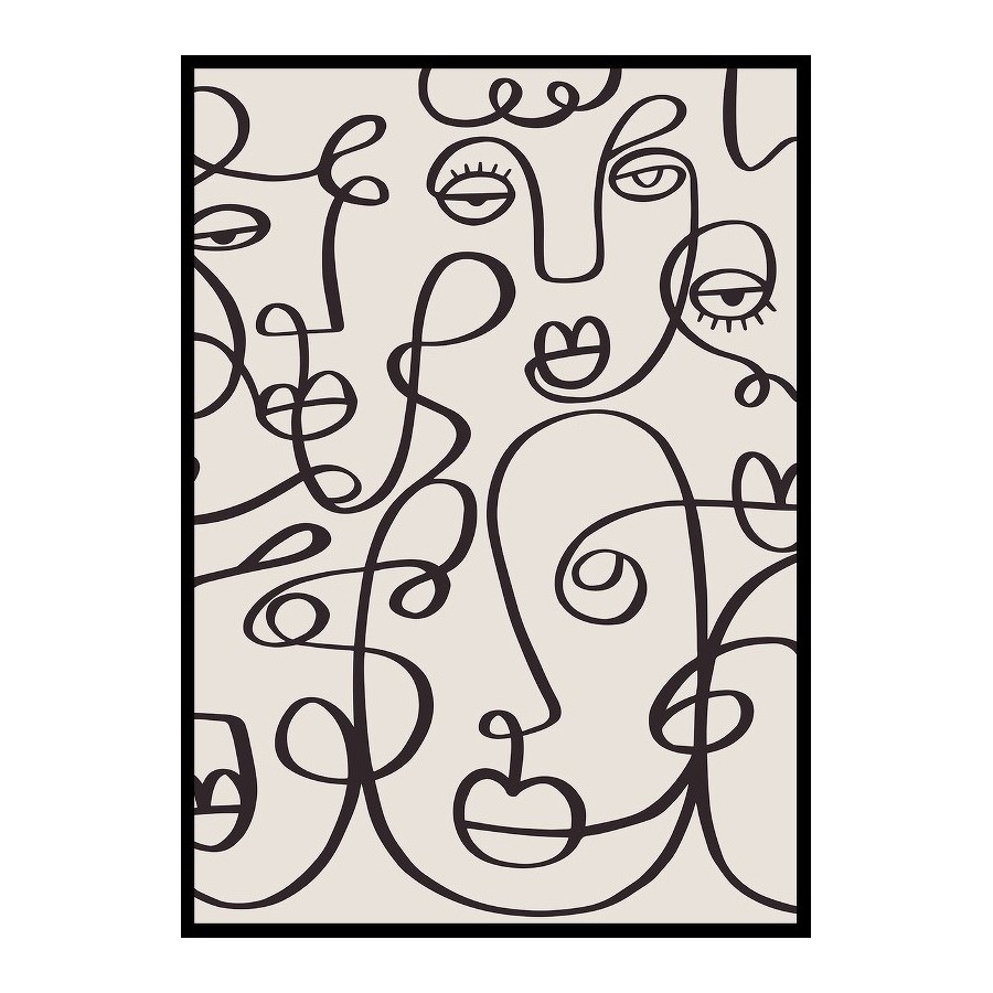 Poster Gallerix Line Art Faces
