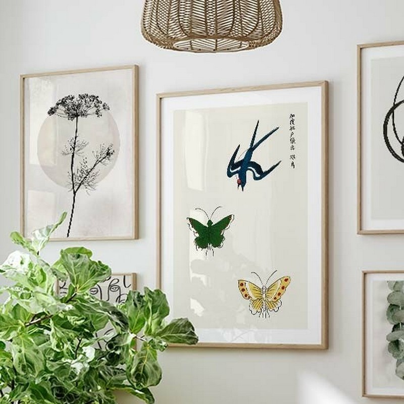 Poster Gallerix Swallow And Butterflies By Taguchi Tomoki