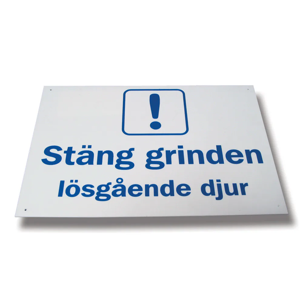 Skylt Willab Stäng Grinden Lösgående Djur