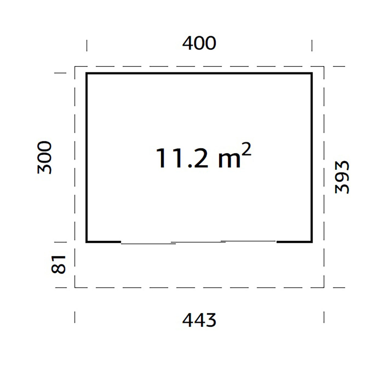 Trädgårdshus Palmako Grace 12,0 m2 (inv. 11,2 m2) med skjutpartier SlidePlus