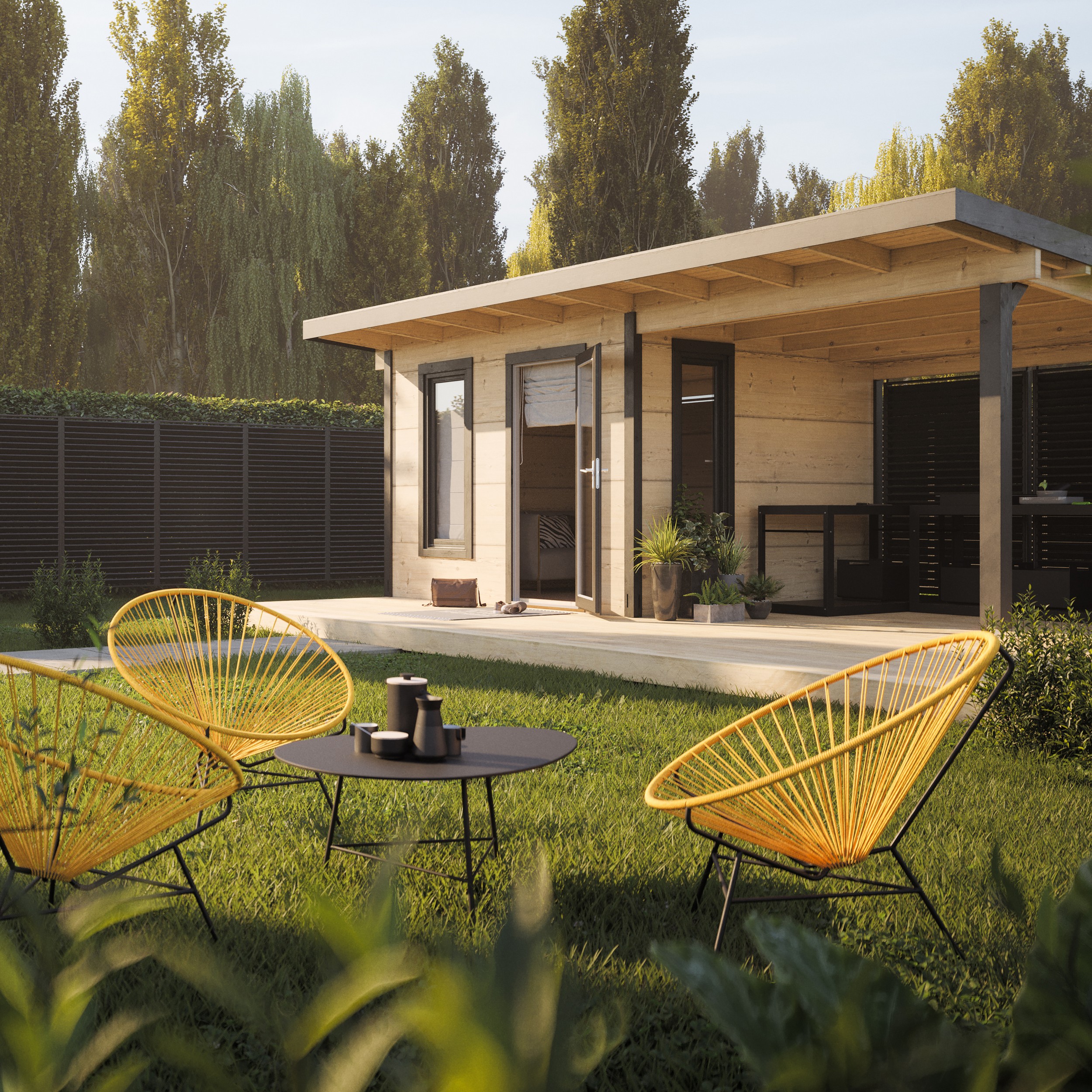 Trädgårdshus Palmako Grace 8,7+8,1 m2