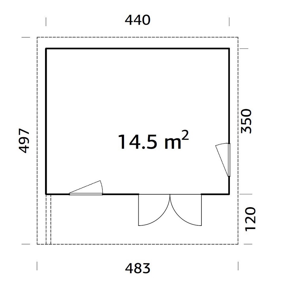 Trädgårdshus Palmako Grace 15,4 m2
