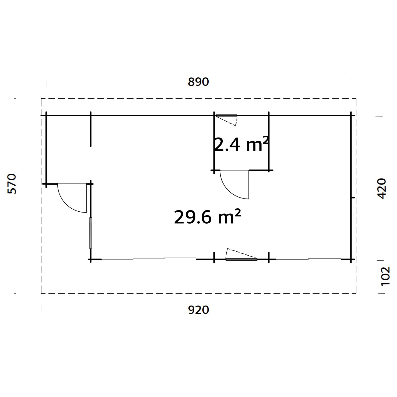 Trädgårdshus Cecilia 34,6 m2