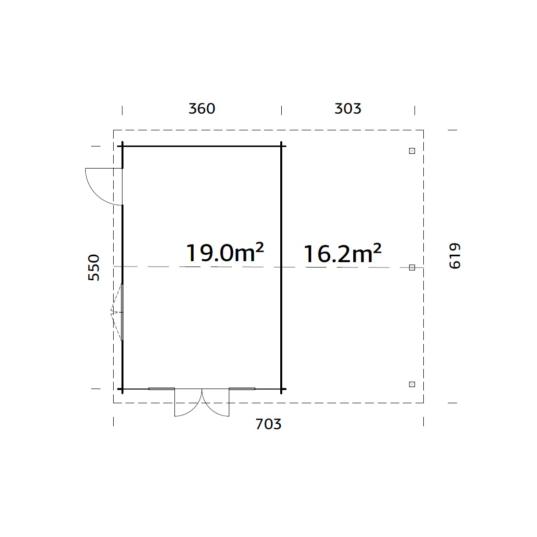 Stuga Palmako Irene 36,5 m2