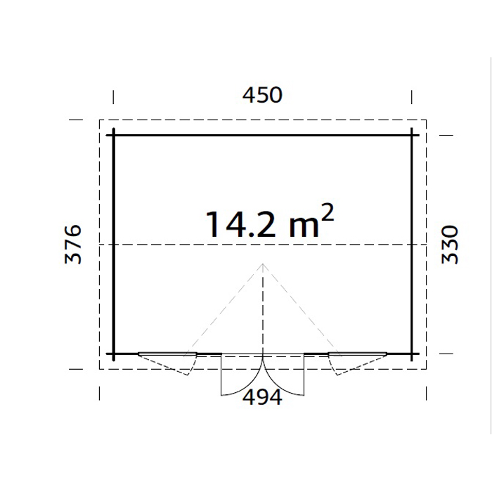 Stuga Palmako Claudia 14,9 m2