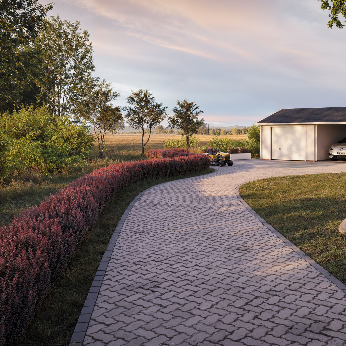 Garage Palmako Roger med Carport 53,1 m2 och Takskjutport