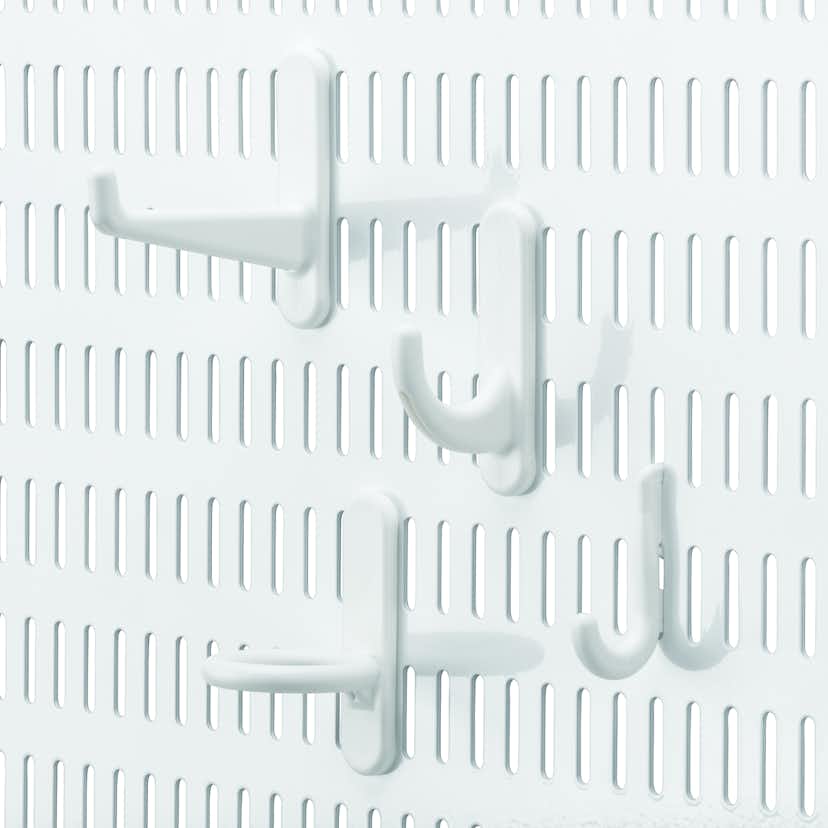 Krokar Elfa till Förvaringstavla Multi-pack Vit