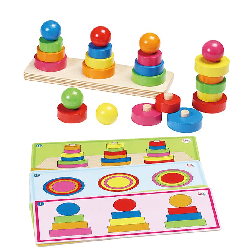 Stapelleksak ABA Skol Regnbågsstaplar