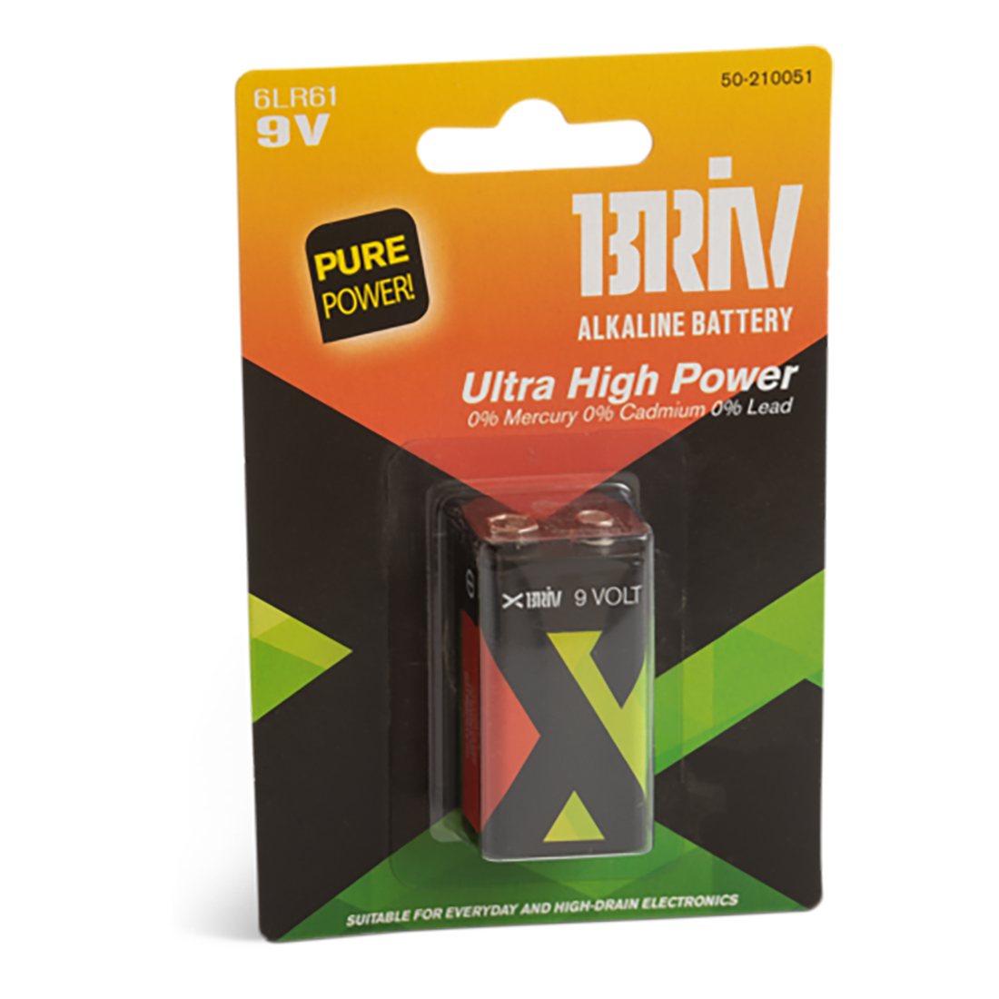 Batteri Briv 6LR61 9V 1-Pack