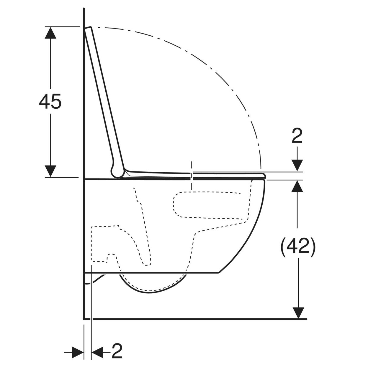 Vägghängd Duschtoalett Geberit Acanto TurboFlush