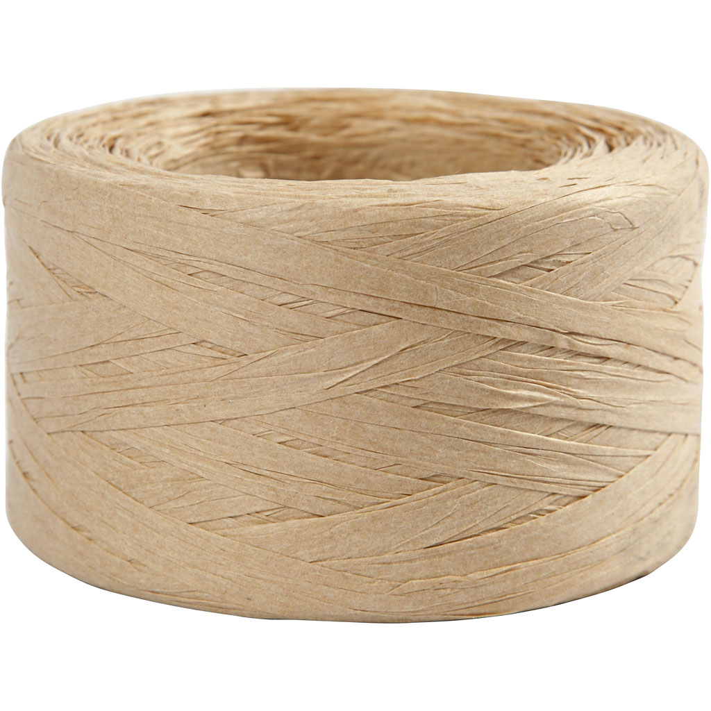 Pappersgarn Creativ Company Raffia 7-8 mm 100 m/1 Rl Sand