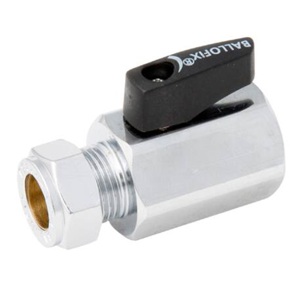 Kulventil Broen Ballofix 505 Rak med Vred Dimension: 12xG15 mm