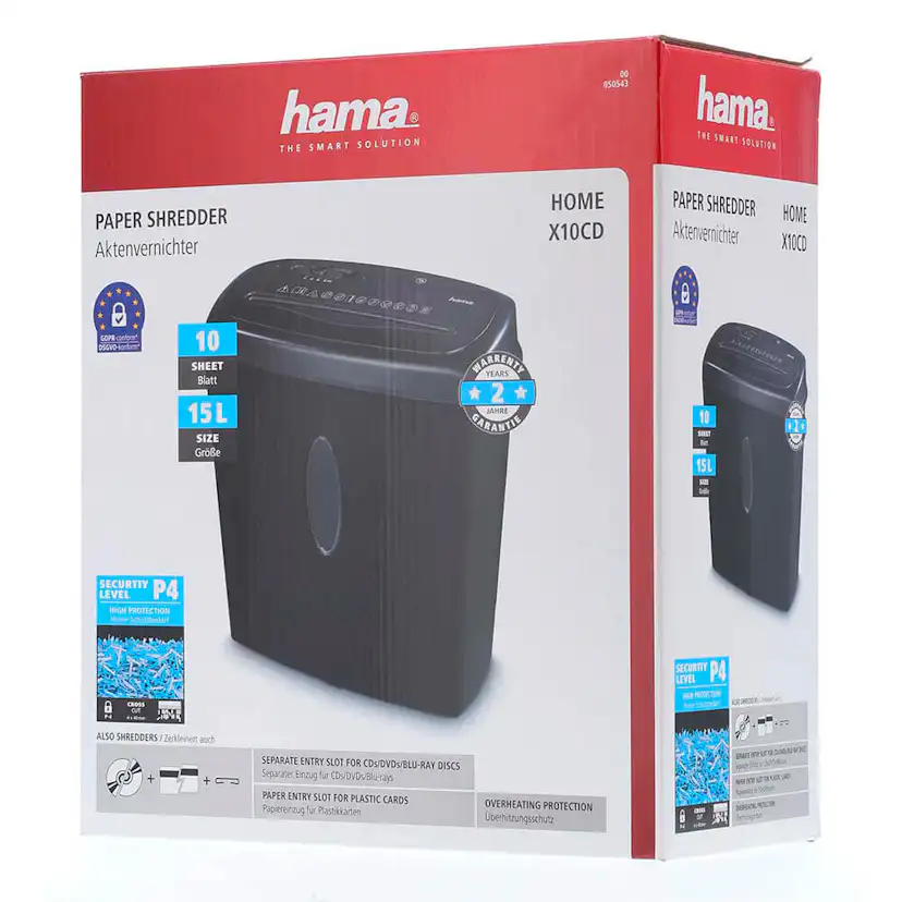 Dokumentförstörare Hama Home X10CD