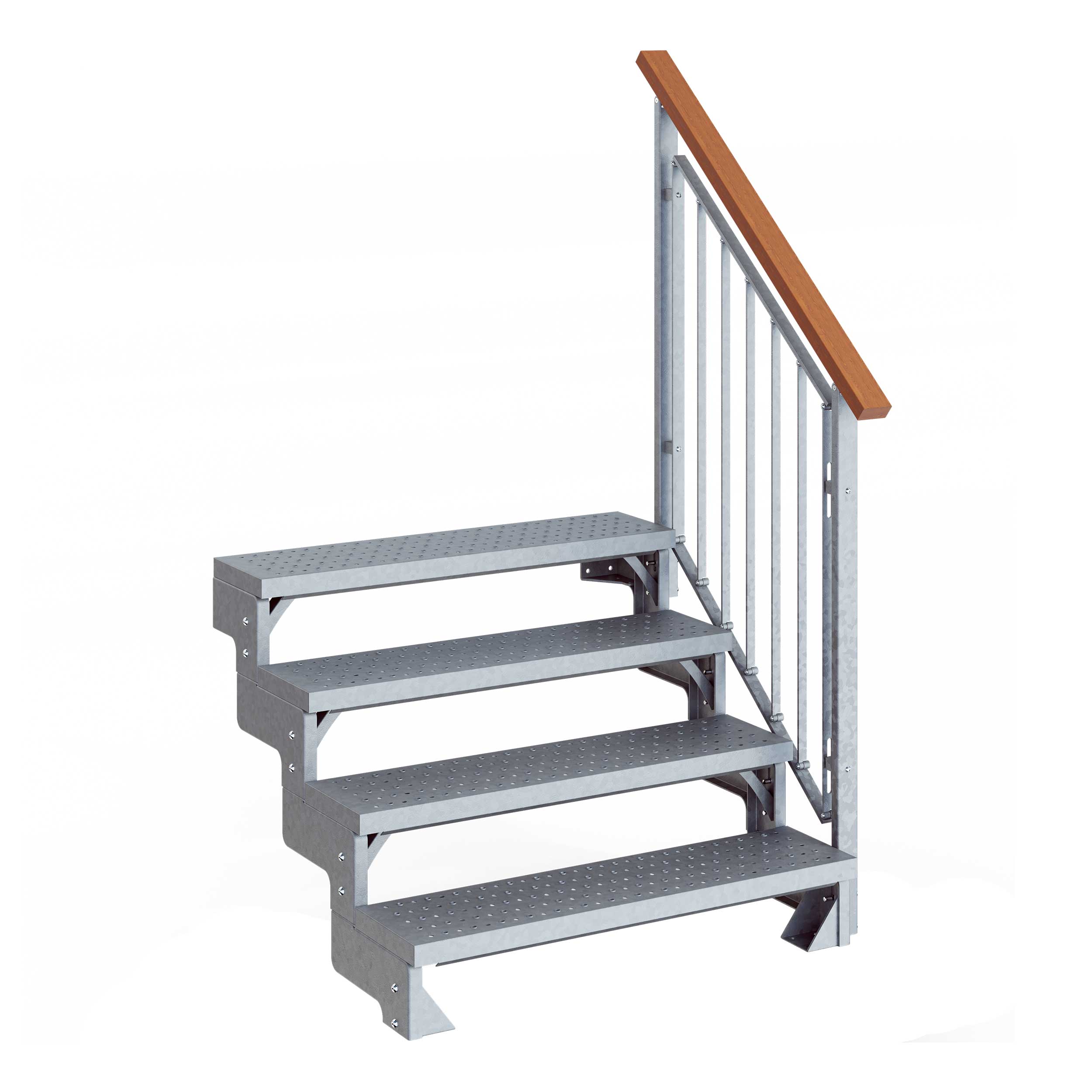 Trädgårdstrappa Dolle Gardentop med Räcke H: 540-660 cm, räcke på en sida