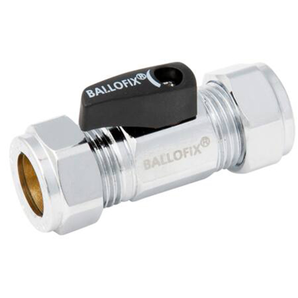 Kulventil Broen Ballofix 507 Rak med Vred Dimension: 15x12 mm