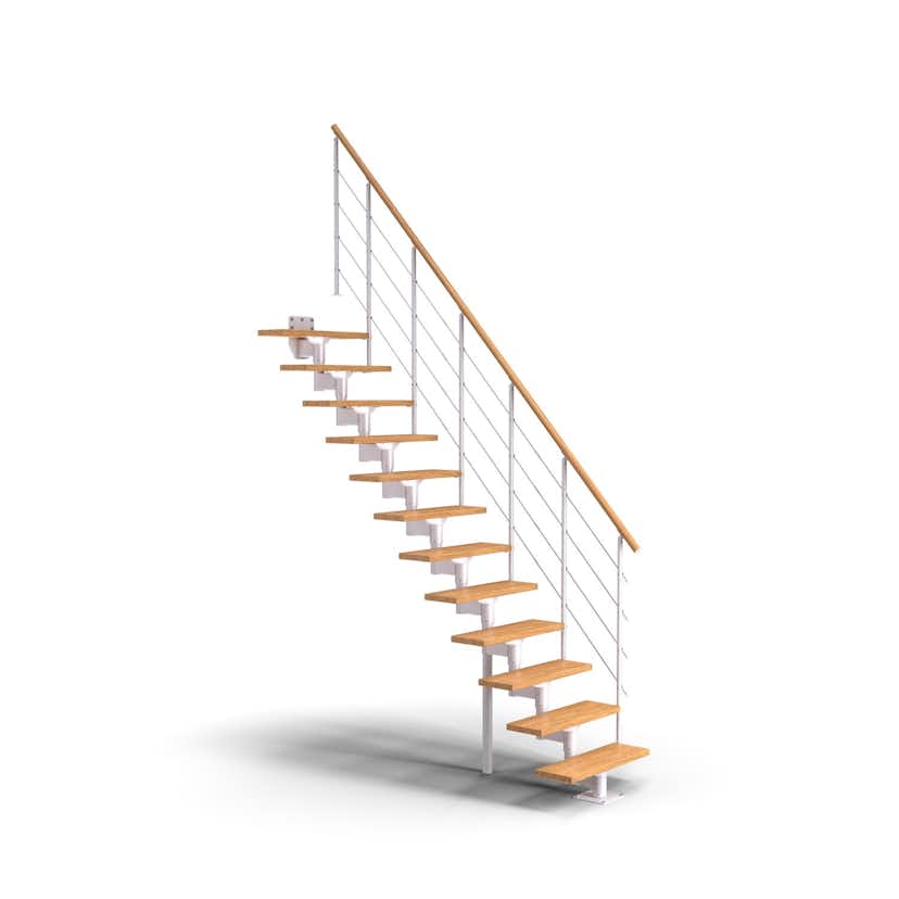 Spartrappa Dolle Boston Ek Steg Rak Vit, Max Takhöjd: 2280-3000 mm