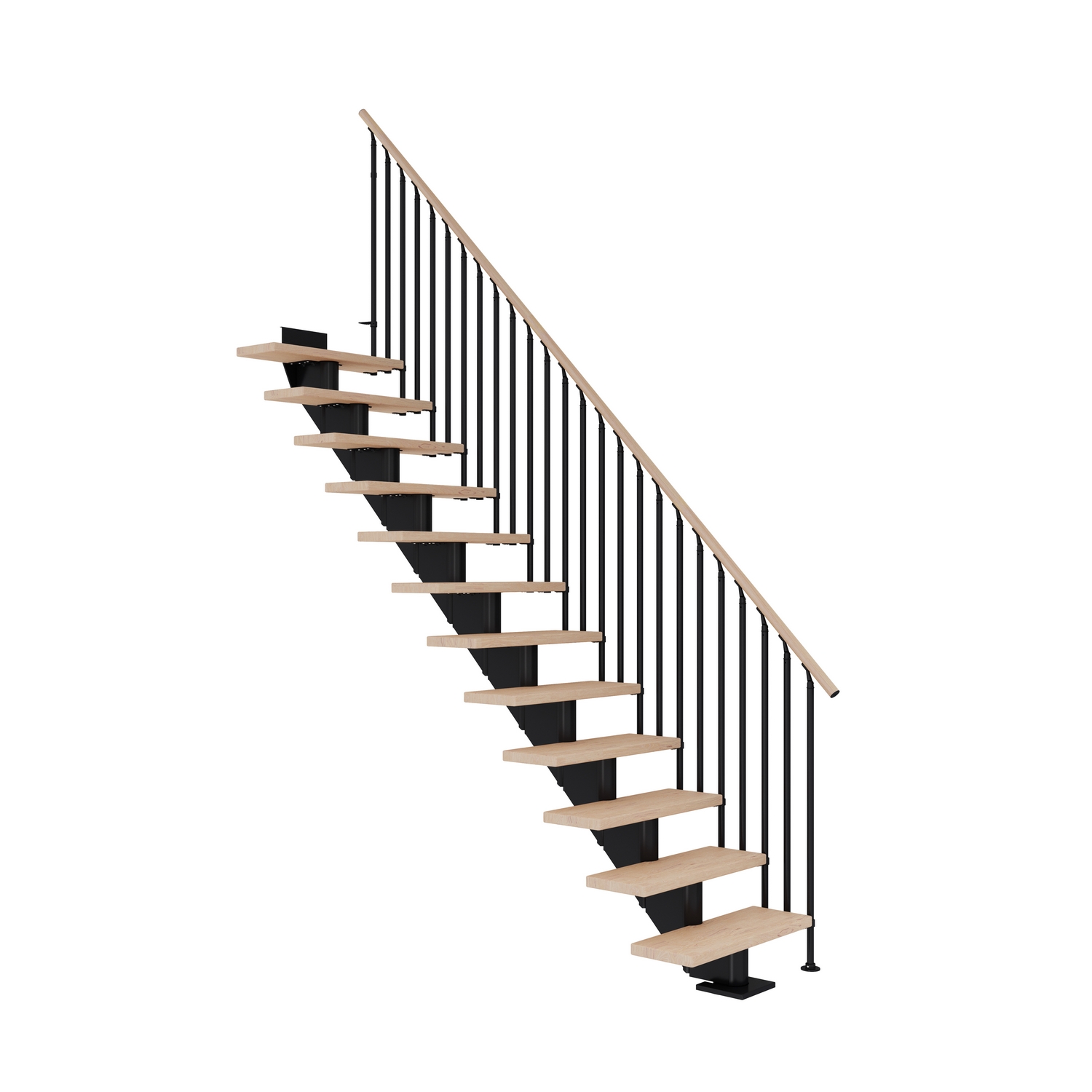 Spartrappa Dolle Hamburg Ek Vit Oljad Rak Classic III Svart, LxB: 2610x790 mm