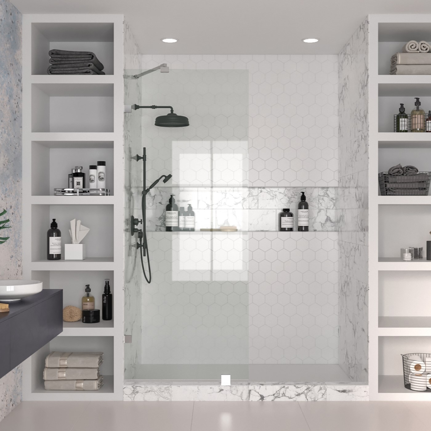 Duschvägg Hietakari Vetro 511 Fast 478x2000 mm, Klarglas, Kromade Profiler