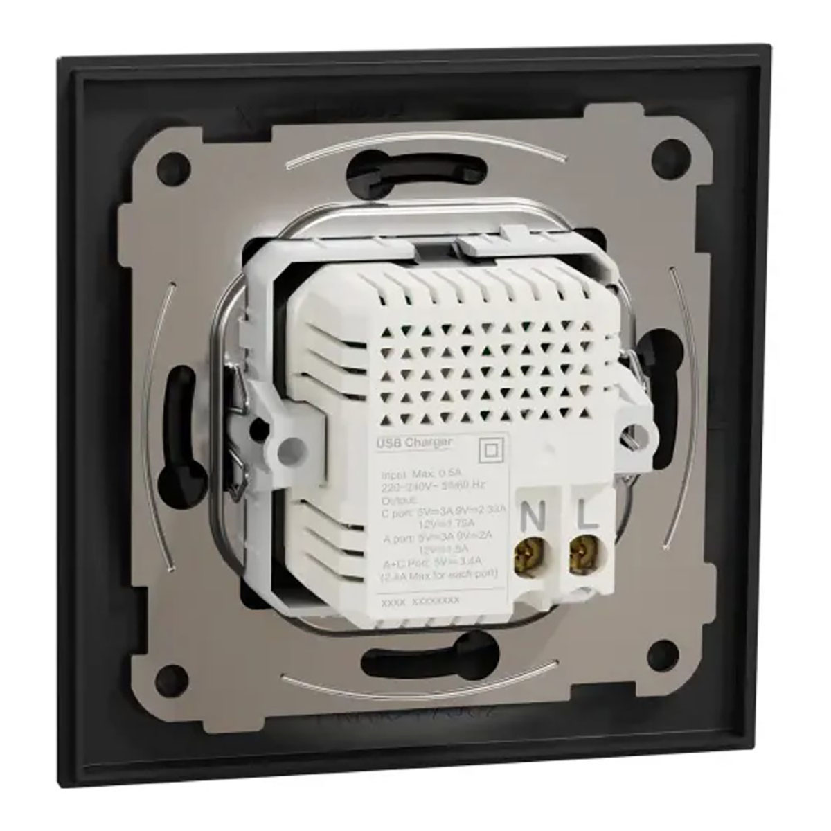 USB-Uttag Elko One Typ A+C 21W Infälld Laddstation Skruvanslutning