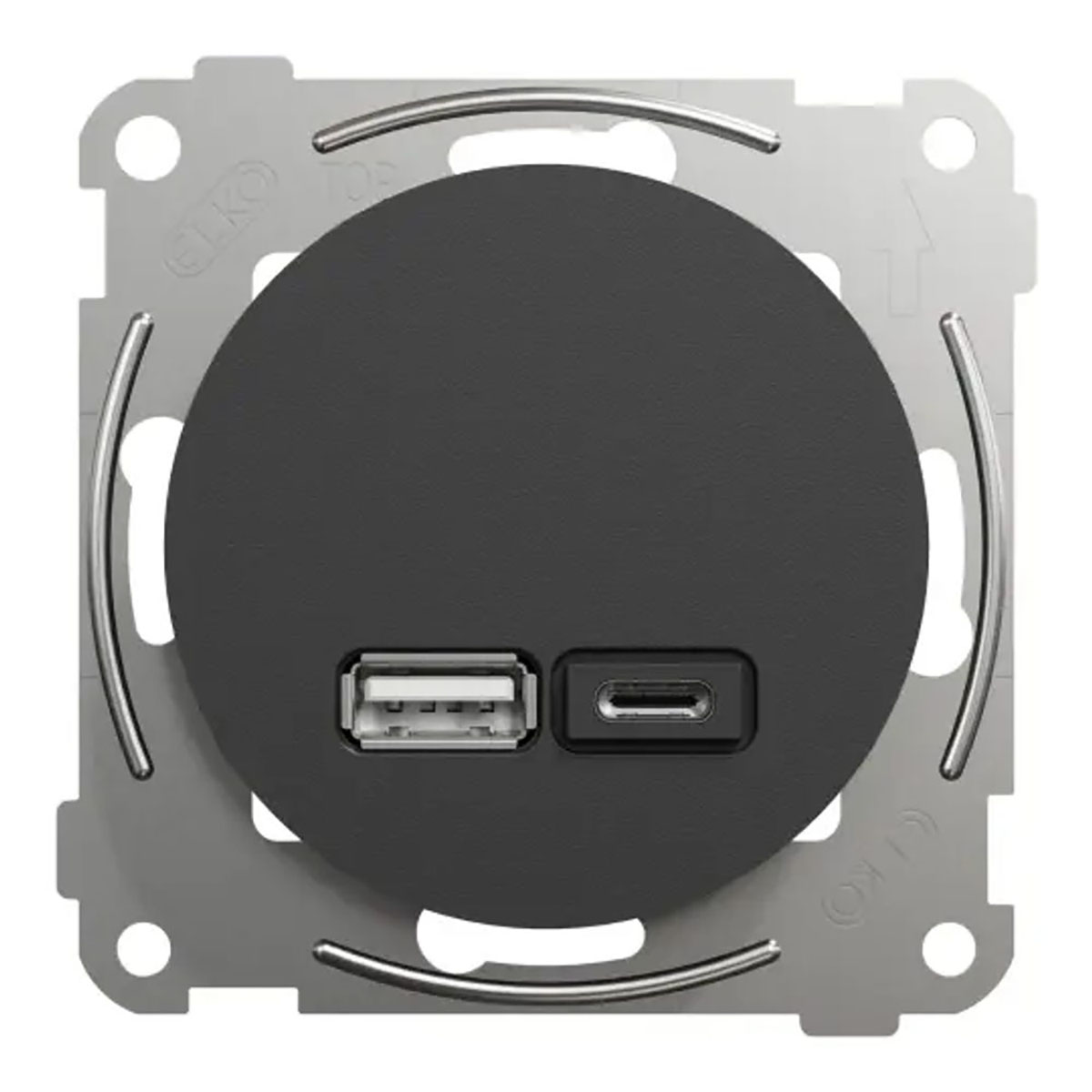 USB-Uttag Elko One Typ A+C 21W Infälld Laddstation Skruvanslutning