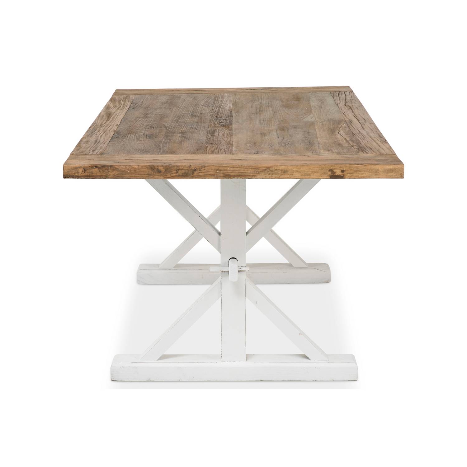 Matgrupp Bloomington Lyon Rektangulärt Matbord 200-290 cm Vit Bas Förlängningsbartt med 6 Viktoria Matstol