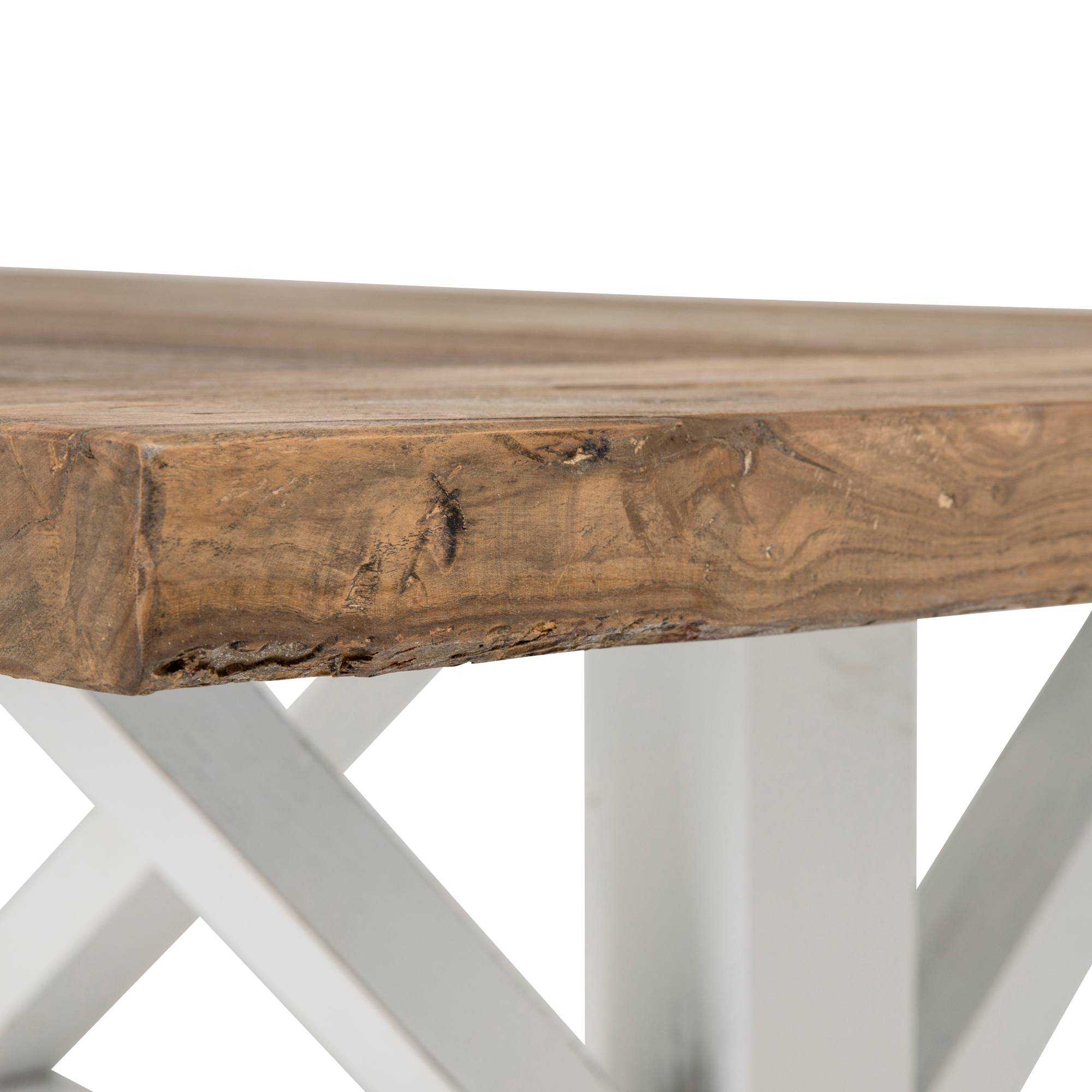 Matgrupp Bloomington Lyon Rektangulärt Matbord 200-290 cm Vit Bas Förlängningsbartt med 6 Viktoria Matstol