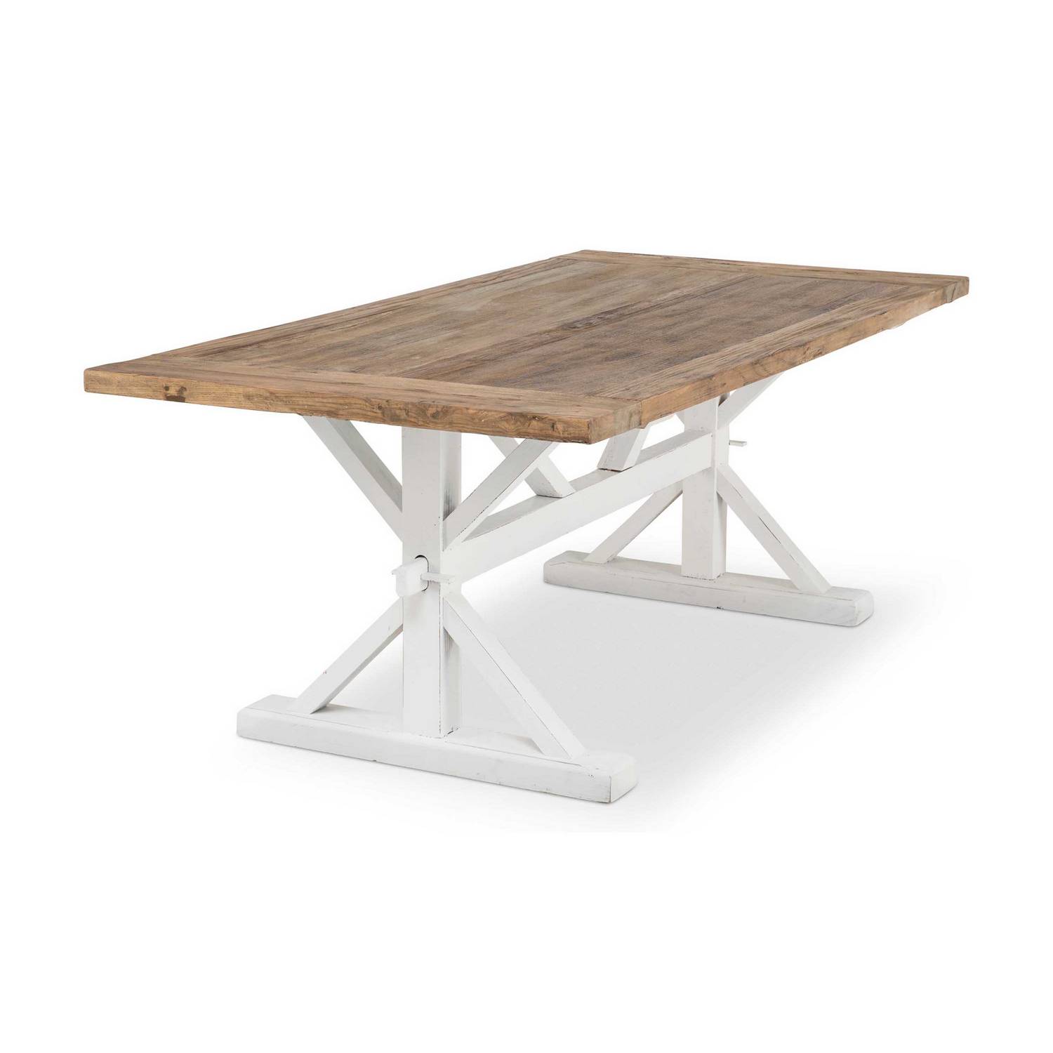 Matgrupp Bloomington Lyon Rektangulärt Matbord 200-290 cm Vit Bas Förlängningsbartt med 6 Viktoria Matstol