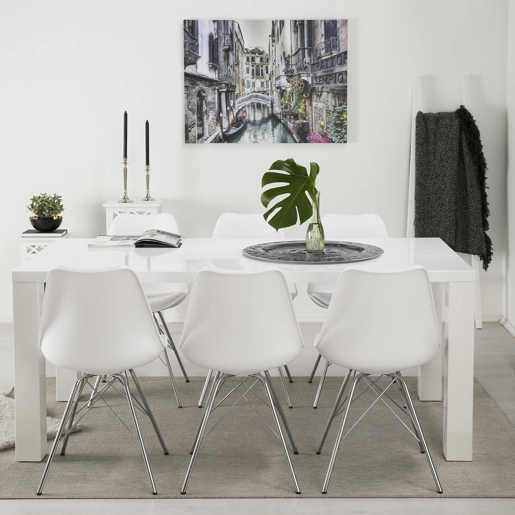 Matgrupp Concept 55 Cibus Matbord 180 cm med 6 Shell Matstol