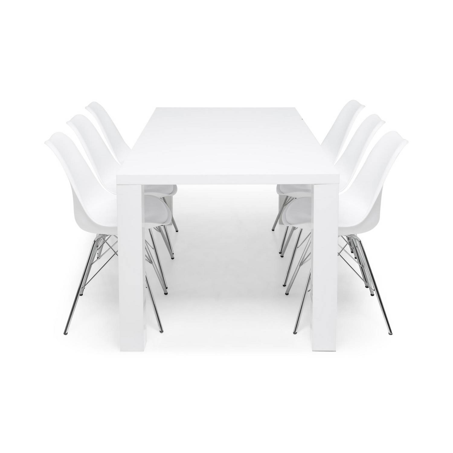 Matgrupp Concept 55 Cibus Matbord 180 cm med 6 Shell Matstol