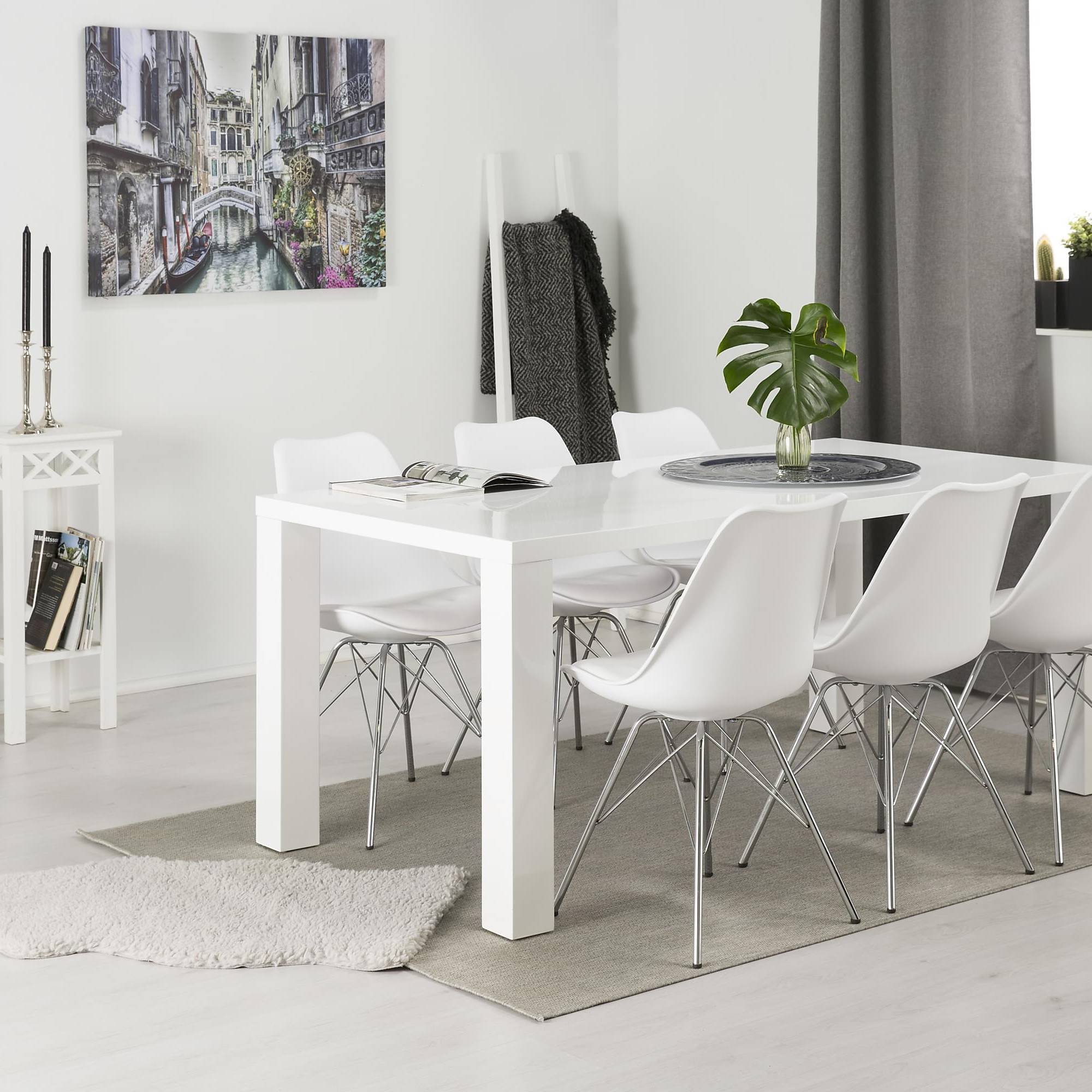 Matgrupp Concept 55 Cibus Matbord 180 cm med 6 Shell Matstol