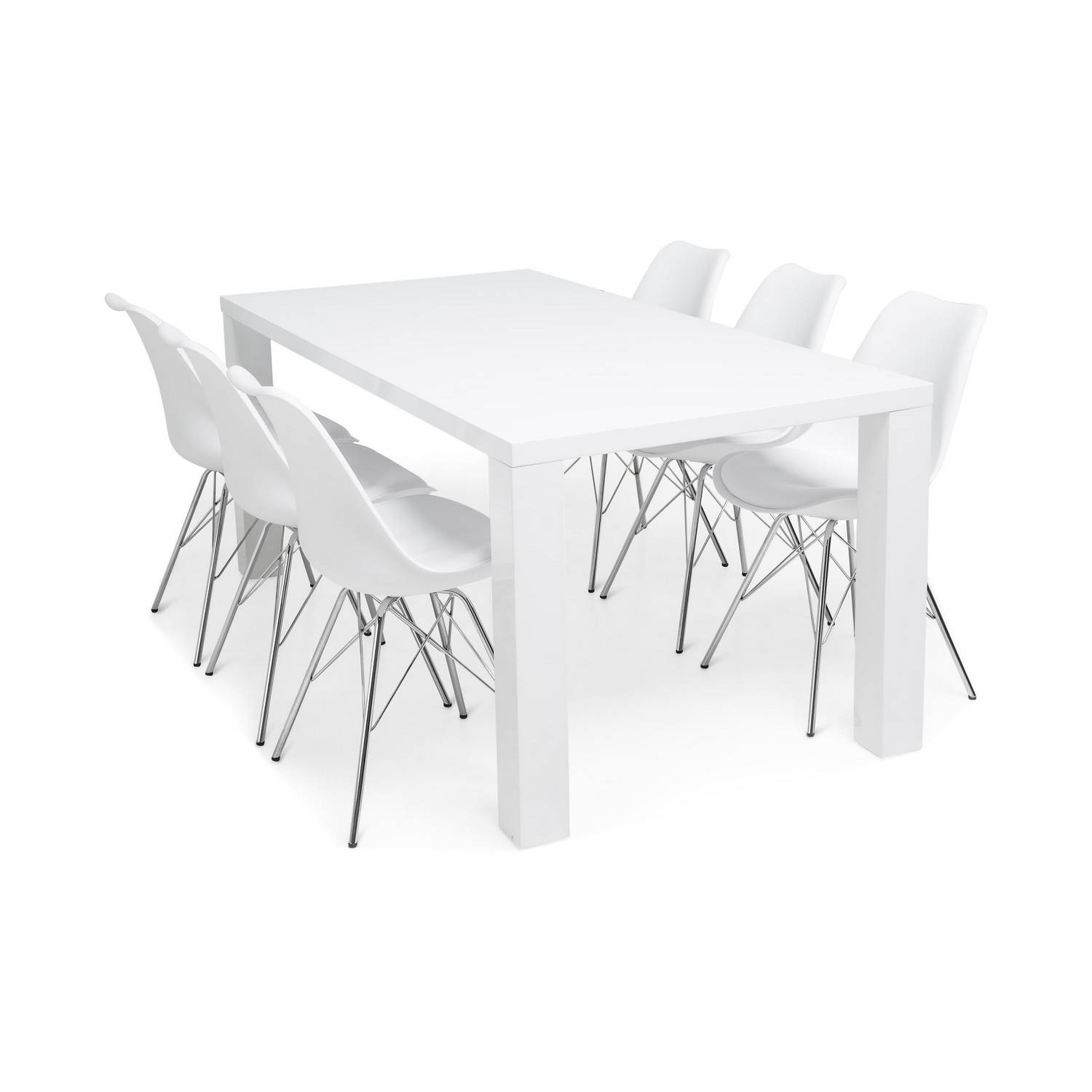 Matgrupp Concept 55 Cibus Matbord 180 cm med 6 Shell Matstol