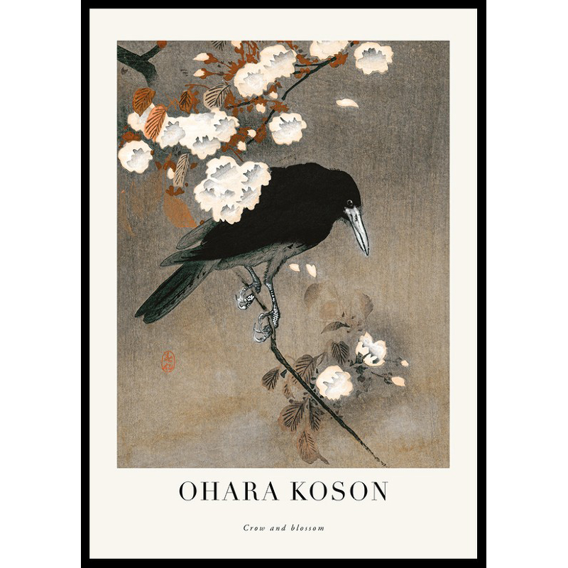Poster Gallerix Crow And Blossom By Ohara Koson