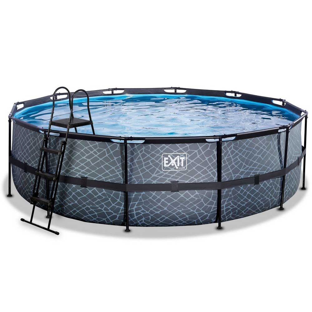 Pool Exit Toys Ø488x122 cm Med Filterpump Grå