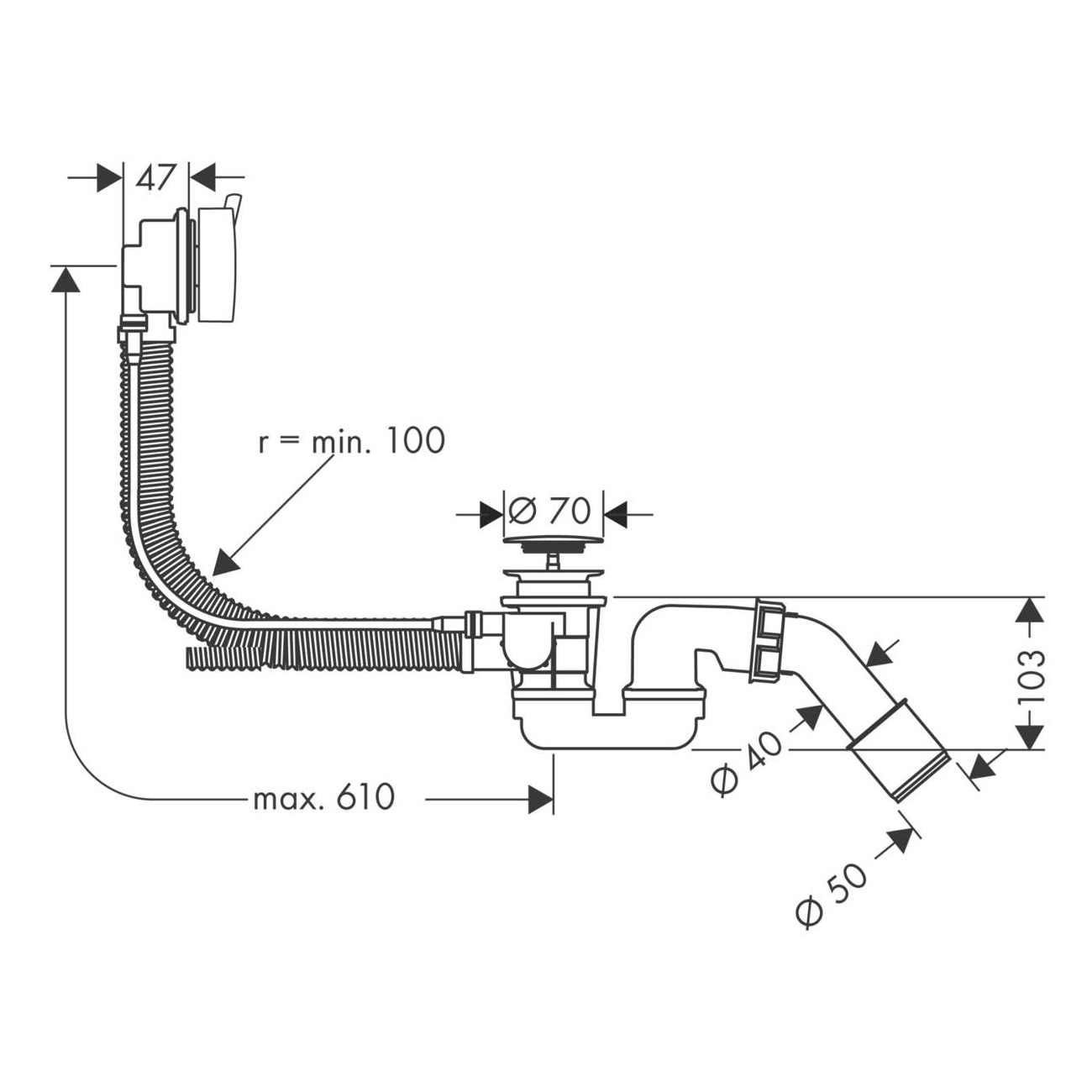 Avloppsset Hansgrohe Flexaplus S