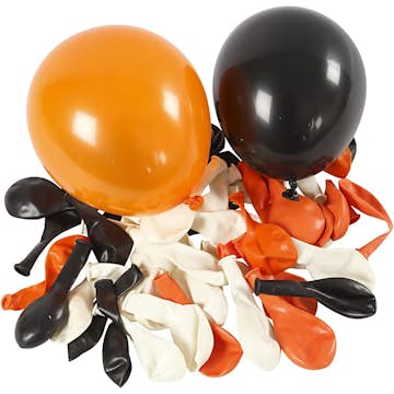 Ballonger Creativ Company Svart Orange Vit Runda 23-26 cm 1 Förp