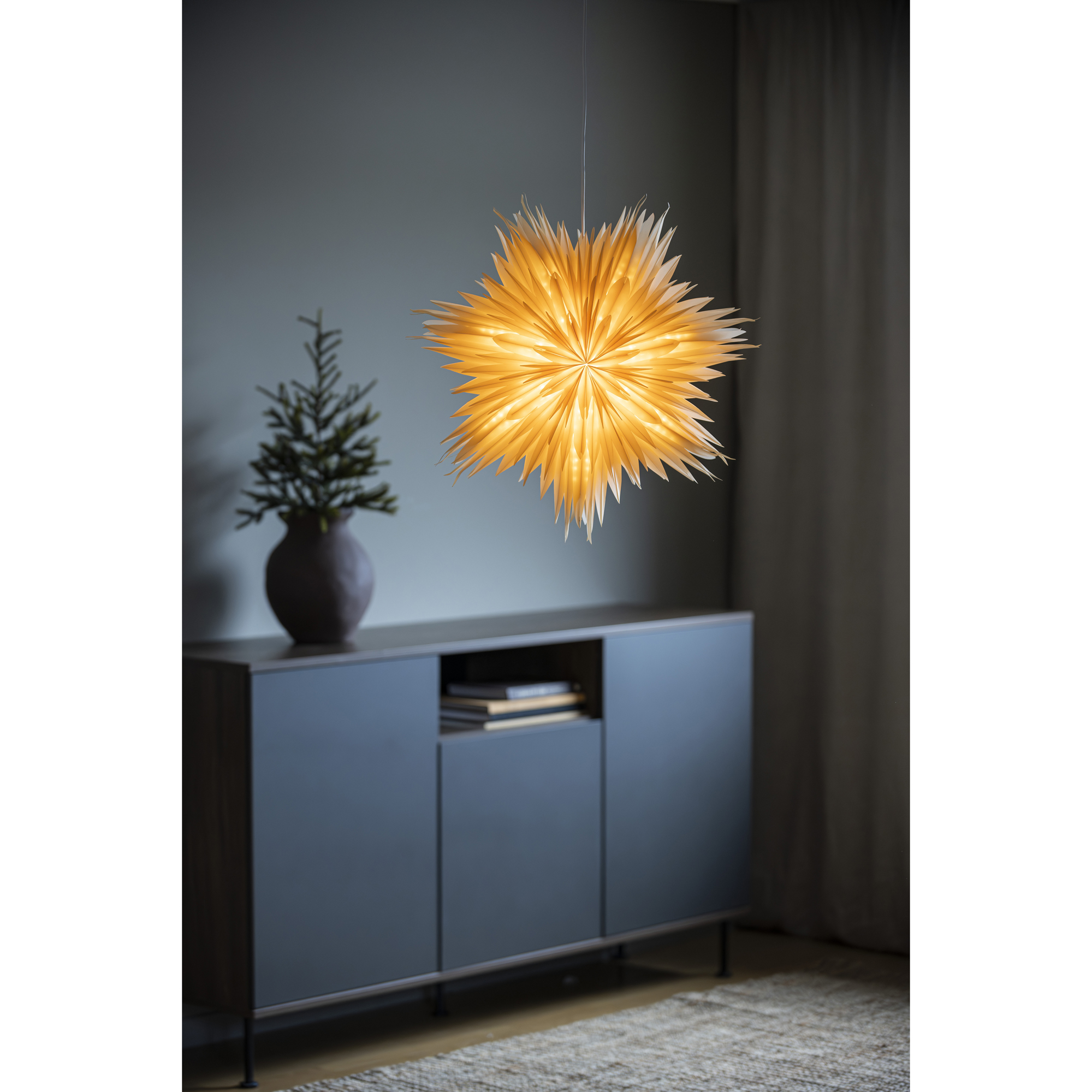 Adventsstjärna Gnosjö Konstsmide Pappersstjärna Pärlemo inkl. Sladdställ