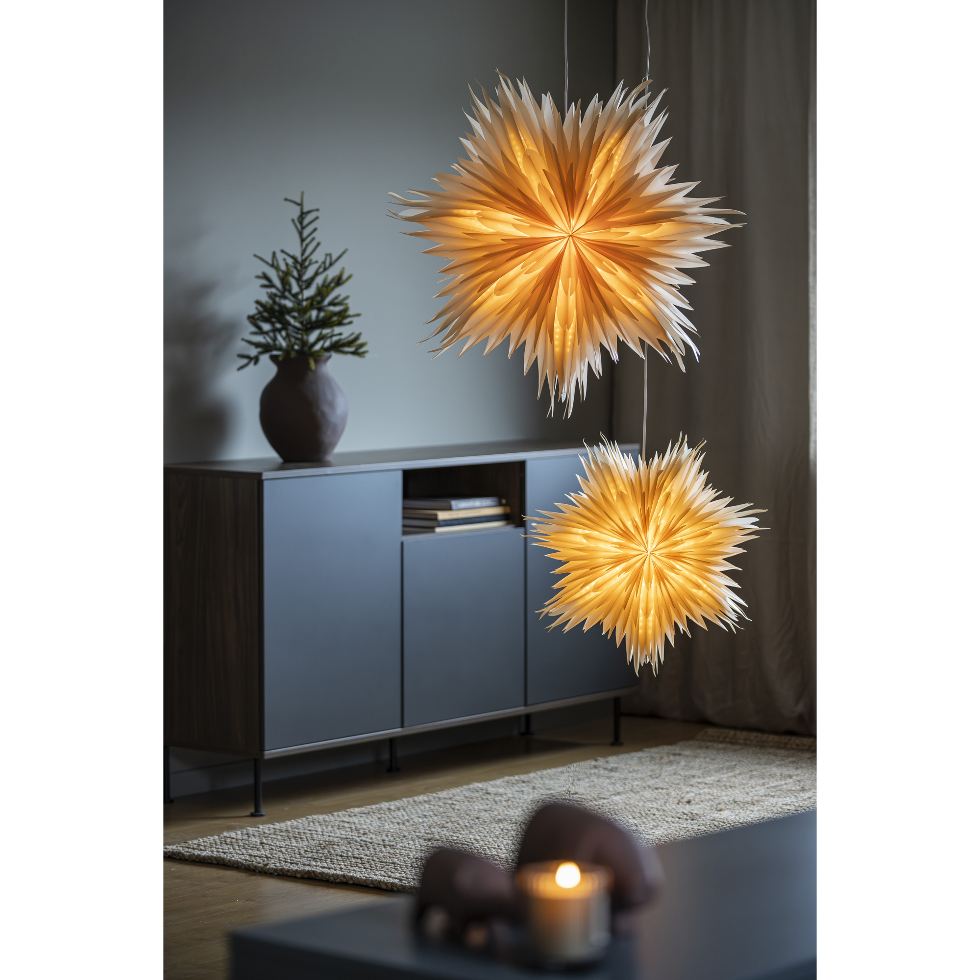 Adventsstjärna Gnosjö Konstsmide Pappersstjärna Pärlemo inkl. Sladdställ