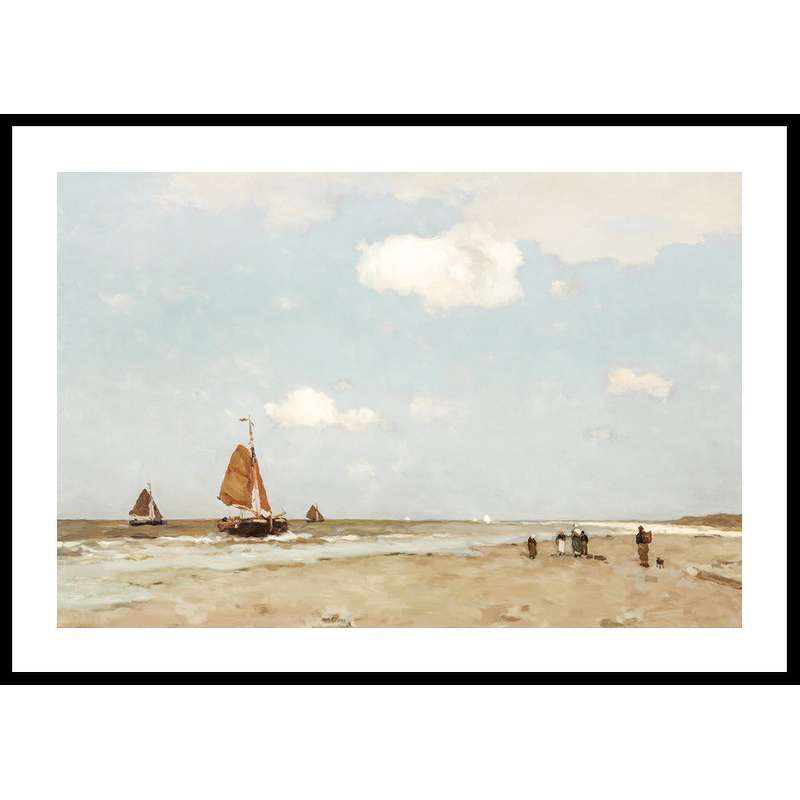 Poster Gallerix Beach Scene By Jan Hendrik Weissenbruch