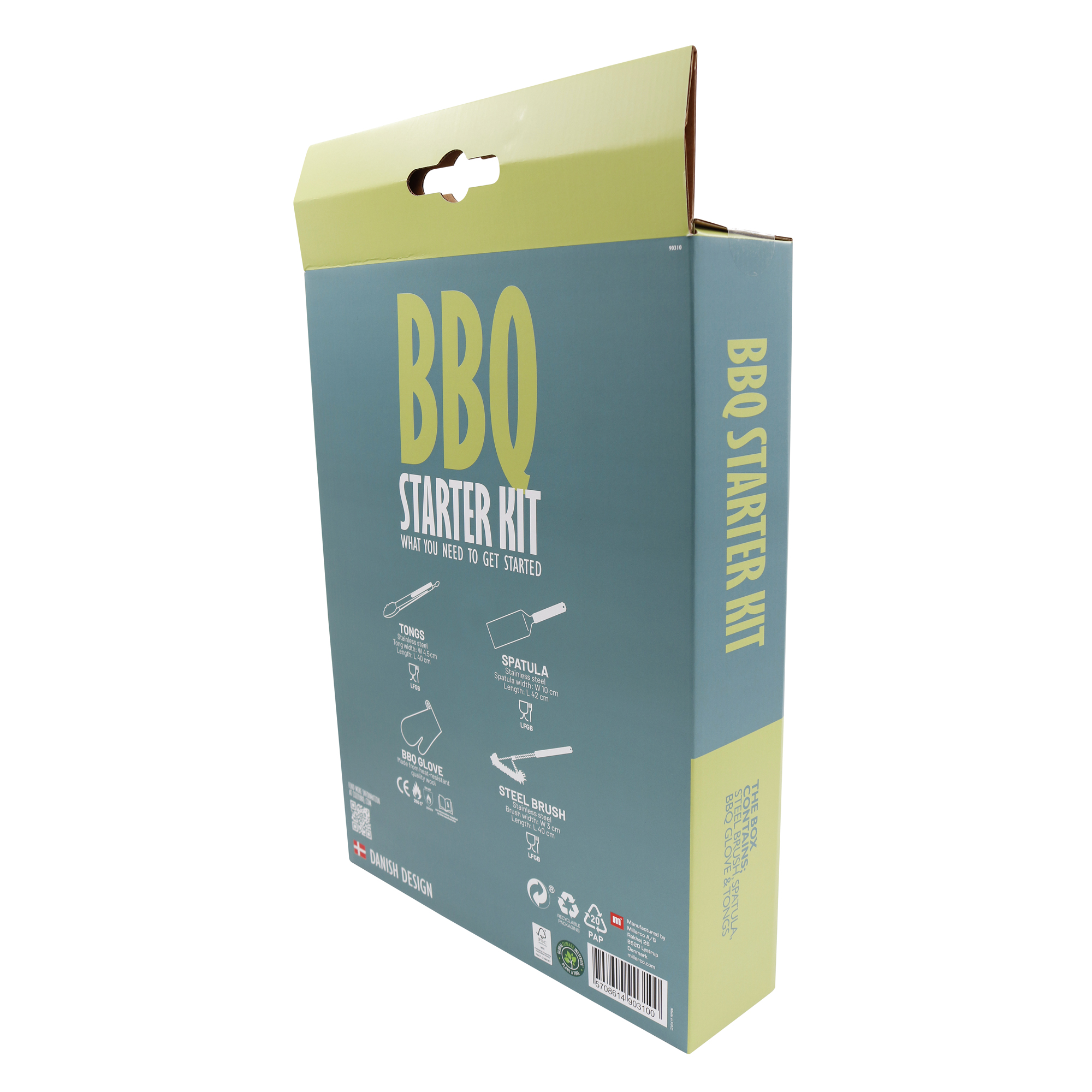 Grillpaket Cozze BBQ 4 Delar Med Grilltång, Stekspade, Grillborste & Grillhandske