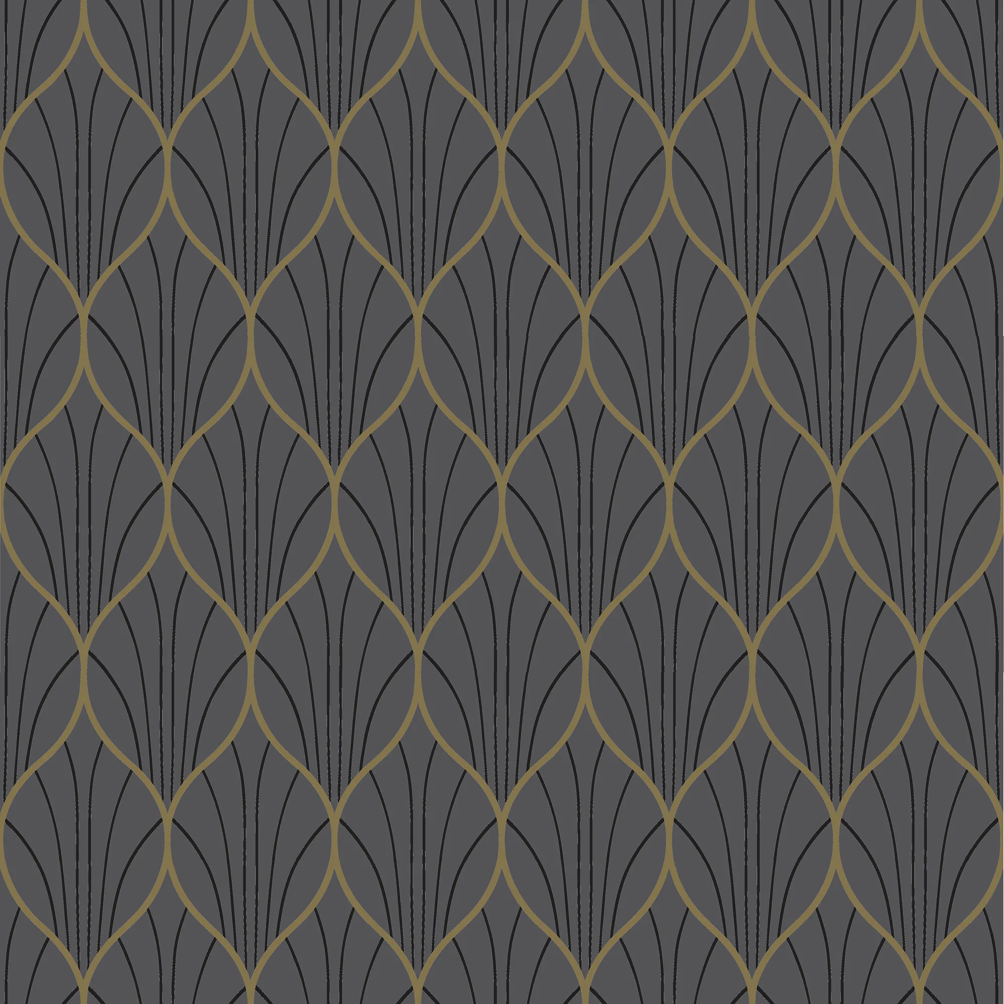 Tapet Duro Art deco, Svart