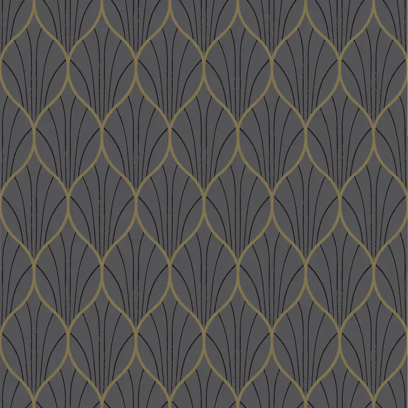 Tapet Duro Art deco, Svart