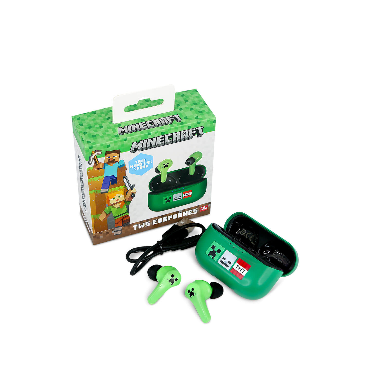 Hörlur MINECRAFT Grön In-Ear TWS